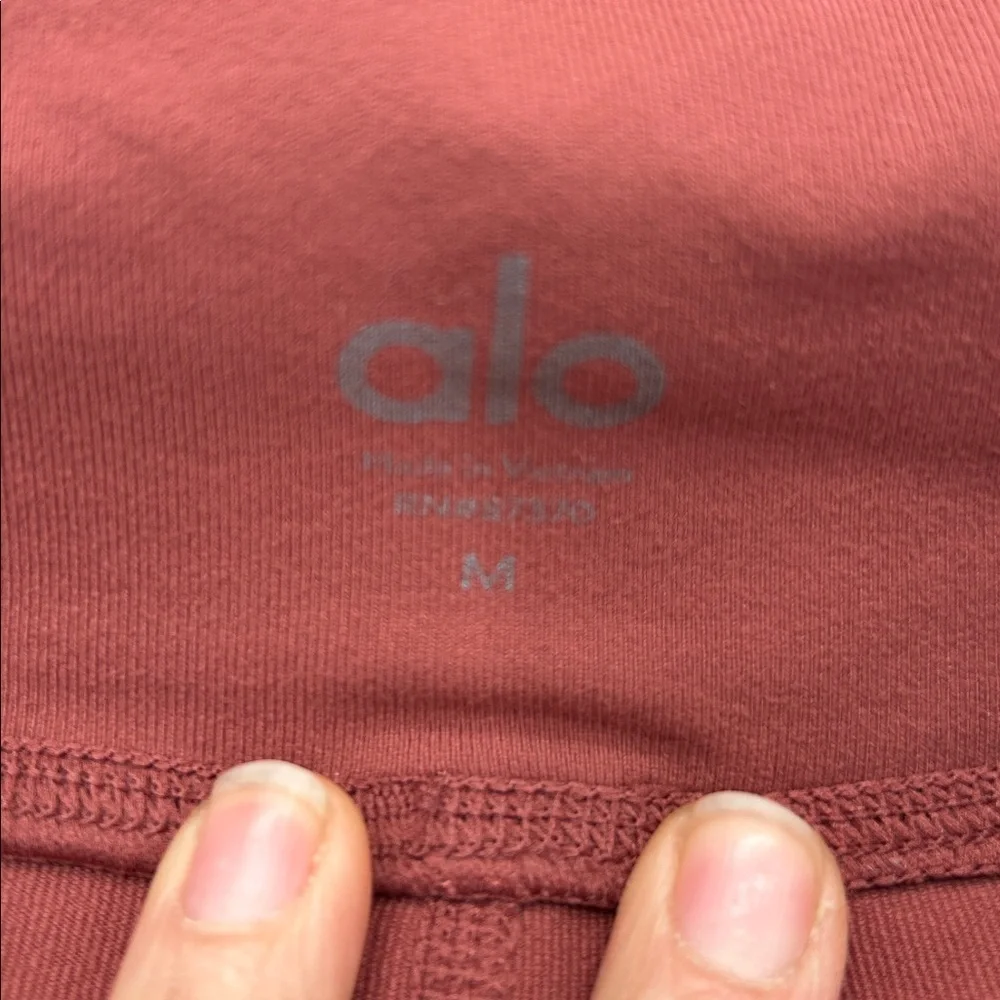 Alo Yoga High Waist Sculpt Mesh Leggings Rust Brown Size M - Picture 2 of 8